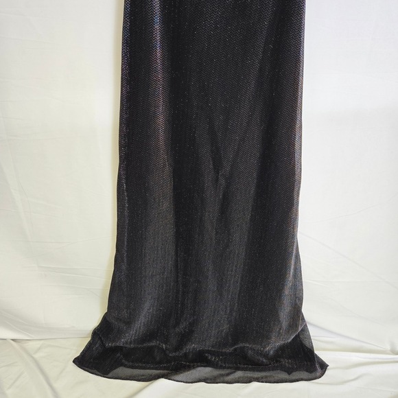 Vtg 80s Nadine Metallic Shimmering Chevron Gown, Black, Juniors 5, Style 1133 - Picture 13 of 16